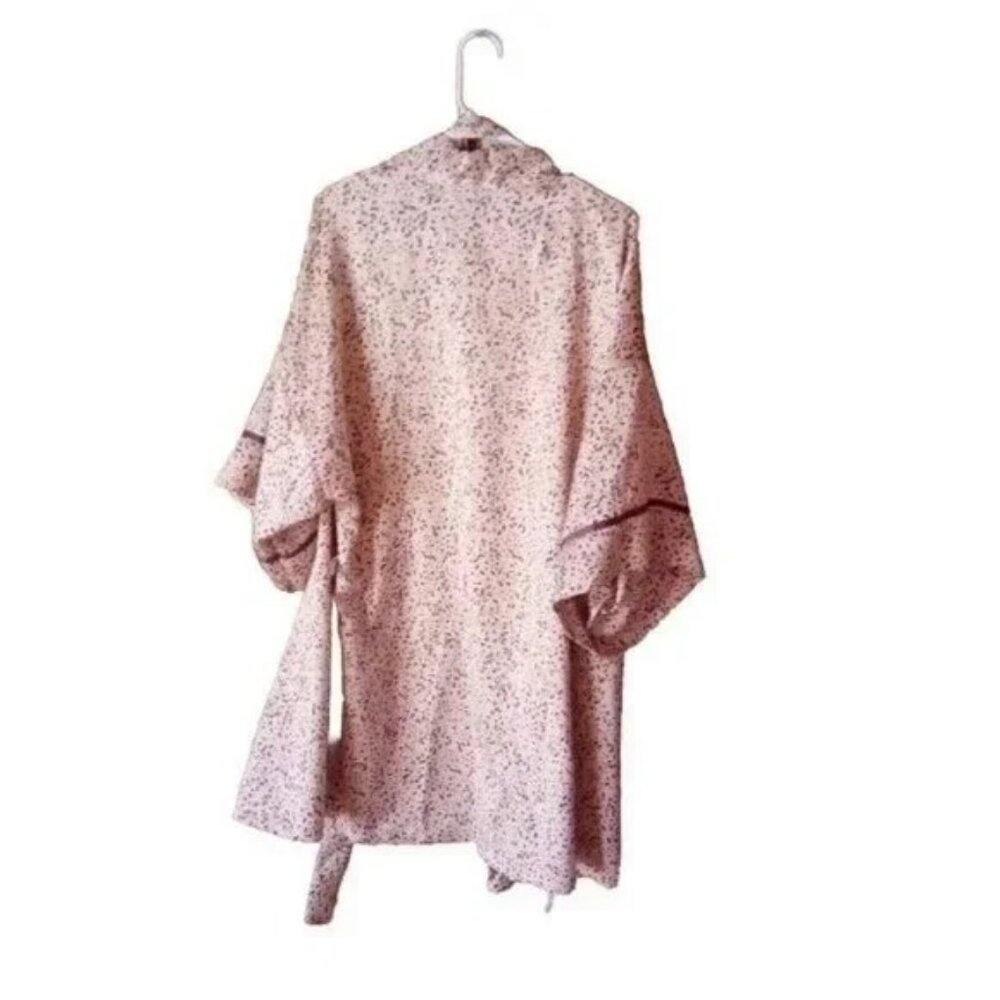 Midnight Leopard Print Housecoat Robe Women’s XL Kimono Sleeve Belted Lounge - Picture 5 of 6